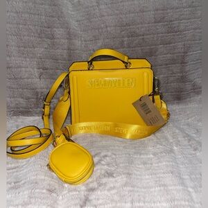 Steve Madden  Bevelyn Yellow Crossbody Bag with Gold Accents